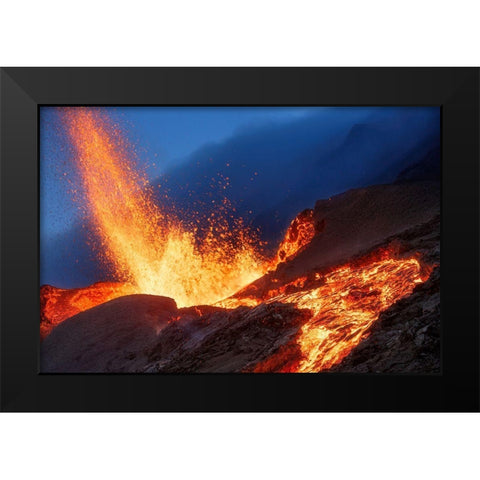 Hot Landscape Black Modern Wood Framed Art Print by Gabriel, Barathieu