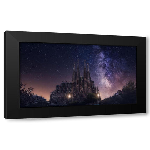 Sagrada Familia Black Modern Wood Framed Art Print by F. Turienzo, Carlos