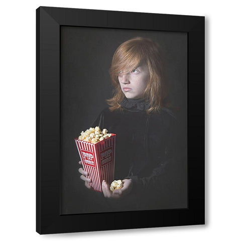 Popcorn Black Modern Wood Framed Art Print by Kayen-Mouthaan, Carola