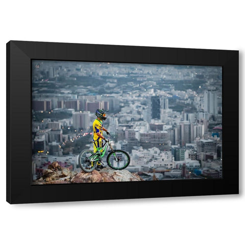 Downhill Black Modern Wood Framed Art Print with Double Matting by Minaeian, Ehsan