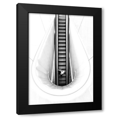 New Born Black Modern Wood Framed Art Print with Double Matting by Carlos