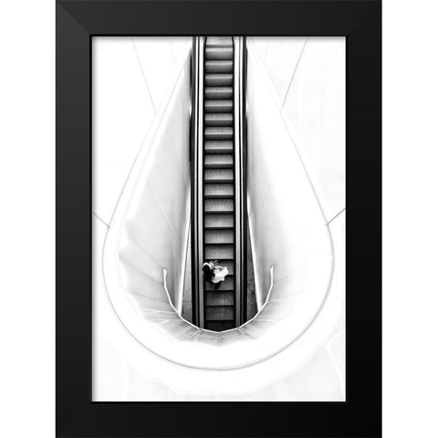 New Born Black Modern Wood Framed Art Print by Carlos