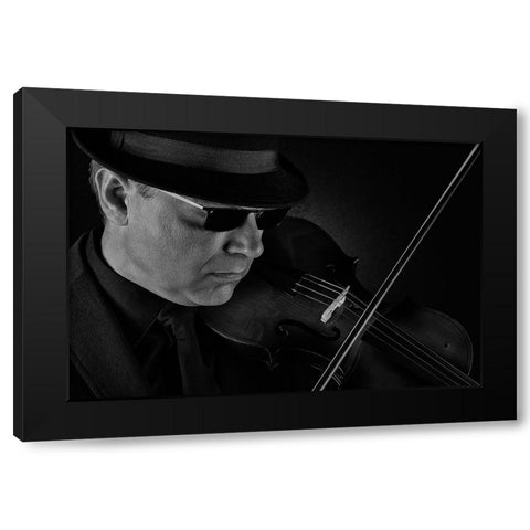 RayS Violin Black Modern Wood Framed Art Print with Double Matting by Stalmans, Luc