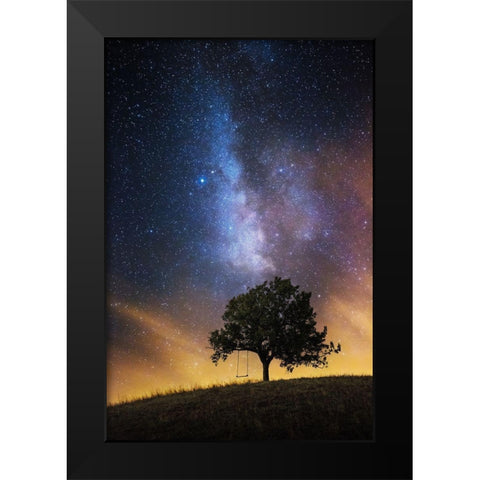 The Dreamers Seat Black Modern Wood Framed Art Print by Ildza, Lukas