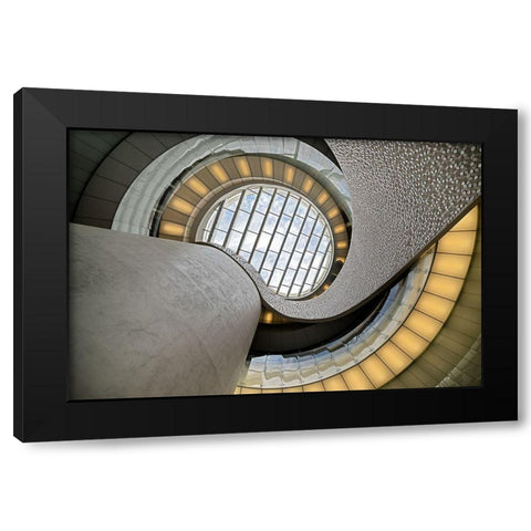 Embraced Black Modern Wood Framed Art Print by Carlos