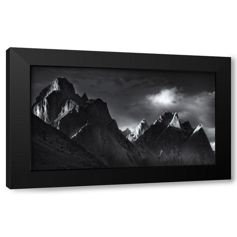 Trango Towers Black Modern Wood Framed Art Print by Shi, Fei