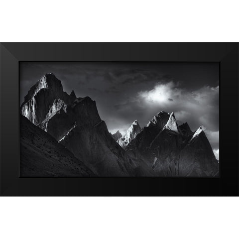 Trango Towers Black Modern Wood Framed Art Print by Shi, Fei