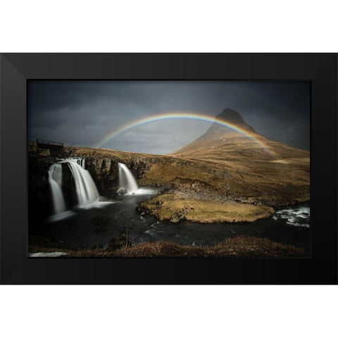 Kirkjufell // Iceland Black Modern Wood Framed Art Print by Ozmen, Ilker