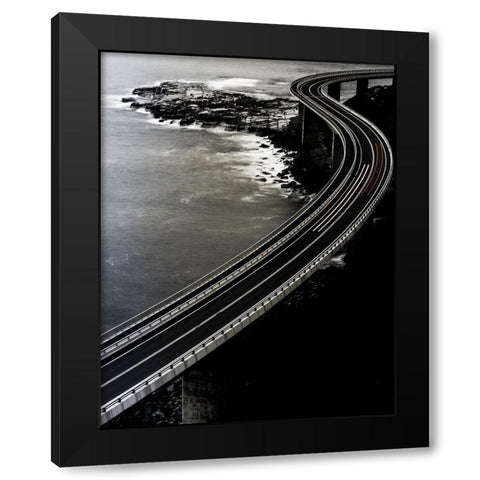 Red One Goes Faster. Black Modern Wood Framed Art Print with Double Matting by Krawczyk, Andrzej