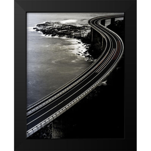 Red One Goes Faster. Black Modern Wood Framed Art Print by Krawczyk, Andrzej