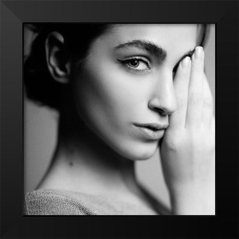 One Eye Black Modern Wood Framed Art Print by Hamidnezhad, Amin