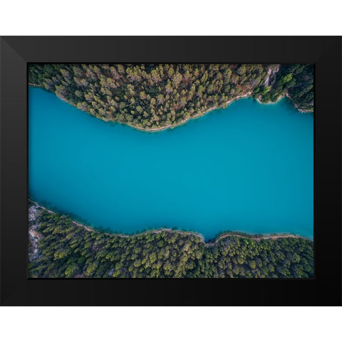 Deep Blue Black Modern Wood Framed Art Print by Carrillo Lopez, Antonio