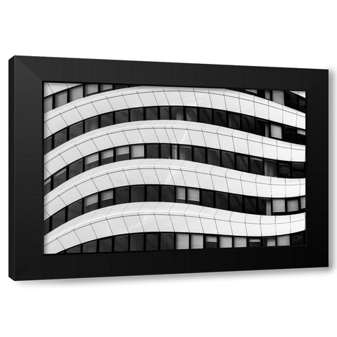 The Wave Black Modern Wood Framed Art Print by Vangindertael, Luc