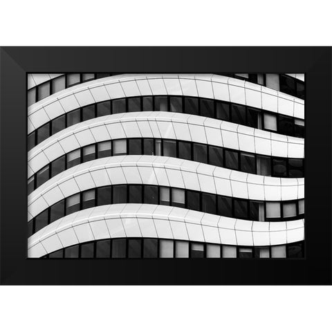 The Wave Black Modern Wood Framed Art Print by Vangindertael, Luc