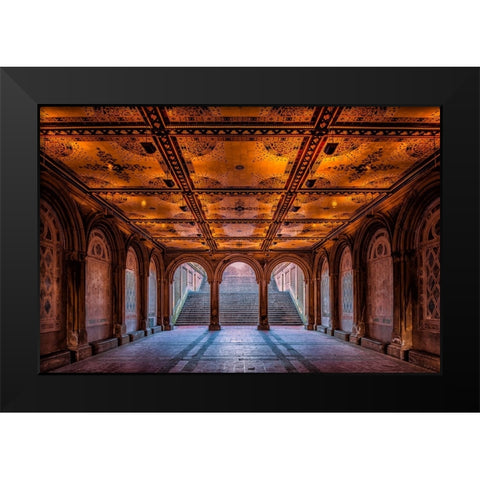 A Walk In The Park Black Modern Wood Framed Art Print by Agazzi, Andreas