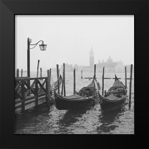 Morning In Venice Black Modern Wood Framed Art Print by Yuppidu