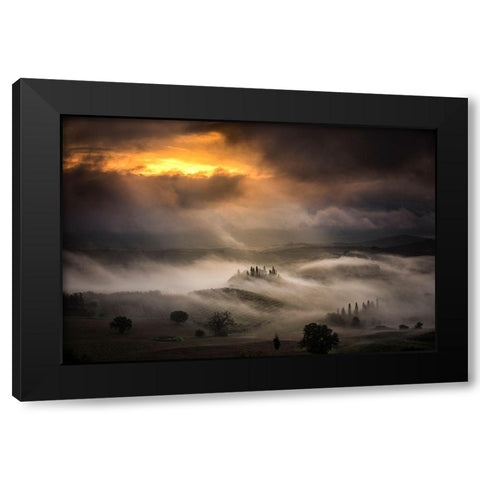 Waves Of Fog Black Modern Wood Framed Art Print with Double Matting by Ghizzi Panizza, Alberto