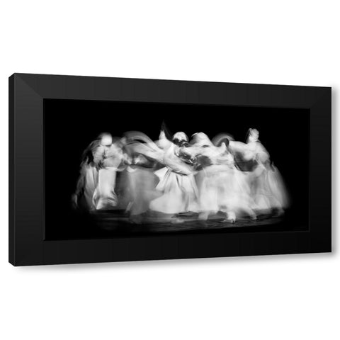 Sufi Dance In Motion Black Modern Wood Framed Art Print with Double Matting by El Assy, Nader