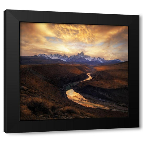 View From The Gorge Black Modern Wood Framed Art Print by Zhang, Yan