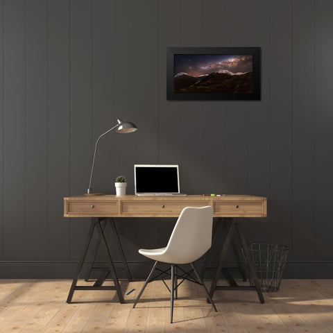 Mount Aspiring - Liverpool Hut Black Modern Wood Framed Art Print by Zhang, Yan