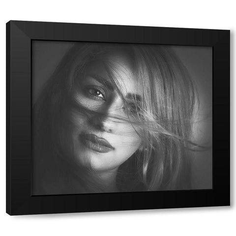 Shawbo Black Modern Wood Framed Art Print by Badrnia, Radin