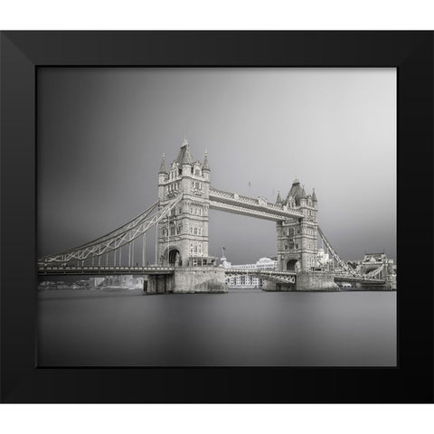 Tower Bridge Black Modern Wood Framed Art Print by Thabet, Ahmed