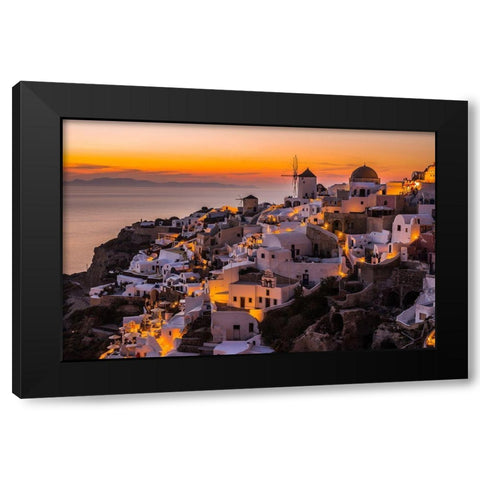 Calispera Santorini Black Modern Wood Framed Art Print by Agazzi, Andreas