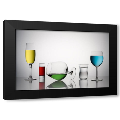Color Liqued Black Modern Wood Framed Art Print with Double Matting by Swid, Saleh
