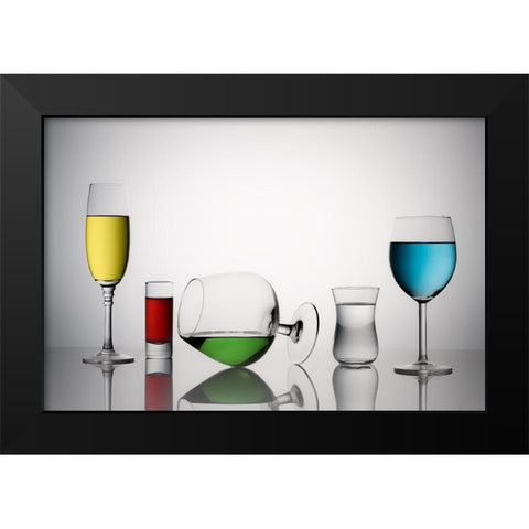 Color Liqued Black Modern Wood Framed Art Print by Swid, Saleh