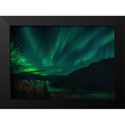 The Green Gold Black Modern Wood Framed Art Print by Caroline Stroksnes, Mette