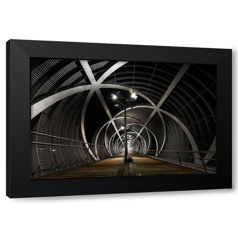 Vortex Vitae Black Modern Wood Framed Art Print by Yunta, Isma