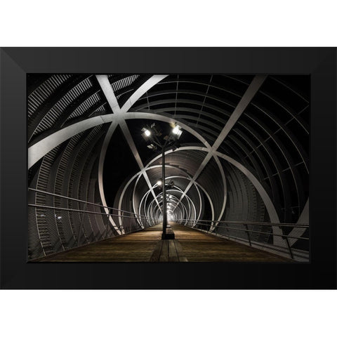 Vortex Vitae Black Modern Wood Framed Art Print by Yunta, Isma