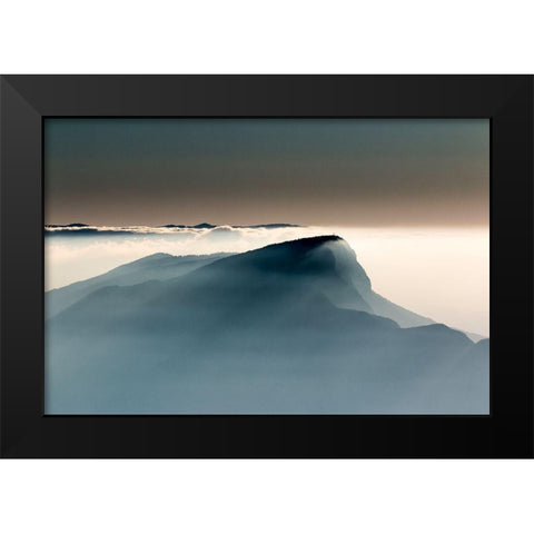 Voile Alpin Black Modern Wood Framed Art Print by Viretti, Jean-Louis