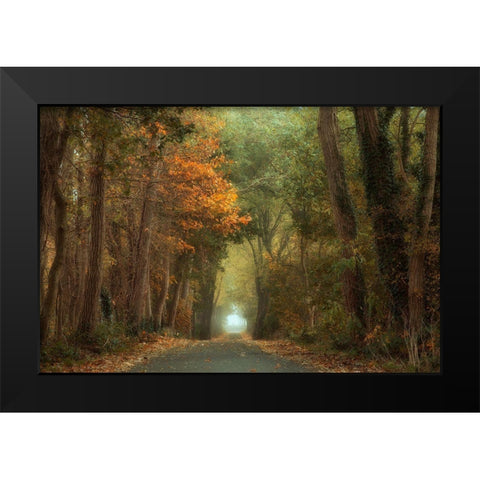 Country Road Black Modern Wood Framed Art Print by Van Dongen, Anton