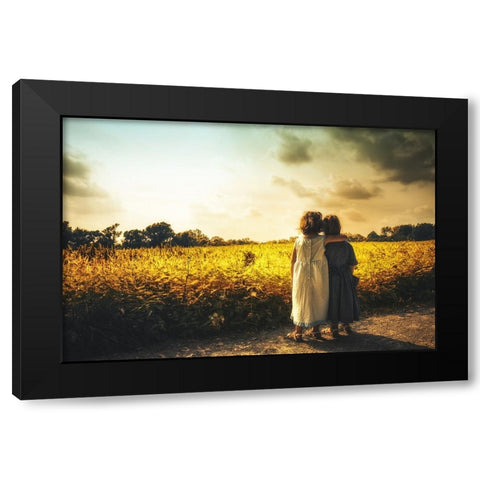 Sisters Black Modern Wood Framed Art Print with Double Matting by Lechtenfeld, Christian