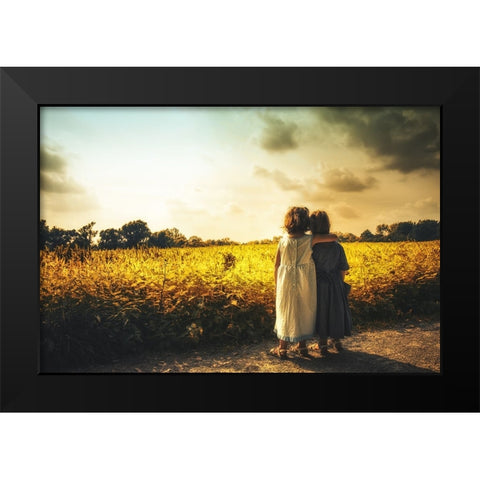 Sisters Black Modern Wood Framed Art Print by Lechtenfeld, Christian