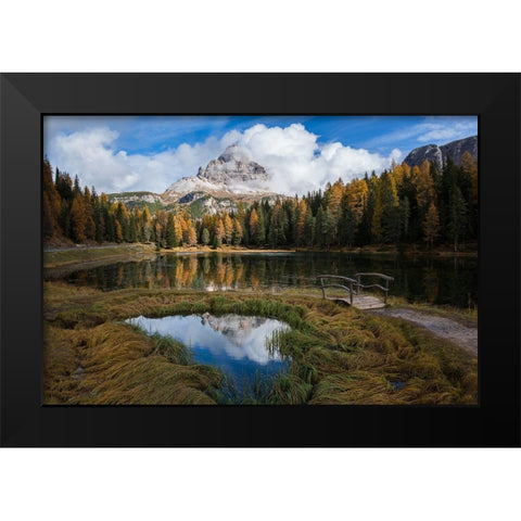 Lake Antorno Black Modern Wood Framed Art Print by Krivec, Ales