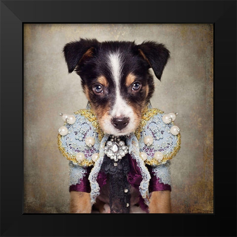 Shelter Pets Project - Loki Black Modern Wood Framed Art Print by Swarek, Tammy