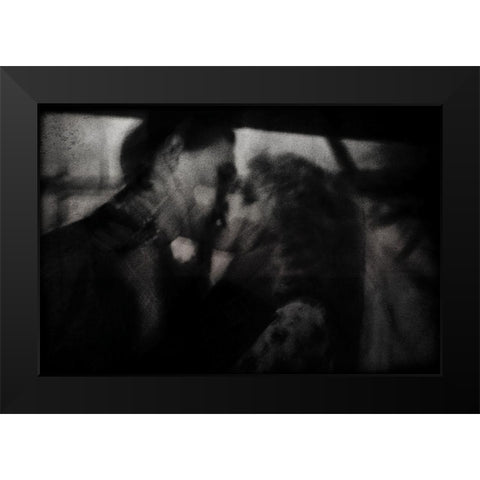 Shadows ( The Kiss ) Black Modern Wood Framed Art Print by Davidovic, Dalibor