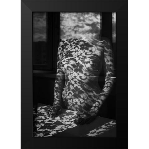 Lace And Clouds Black Modern Wood Framed Art Print by Faletkin, Mikhail