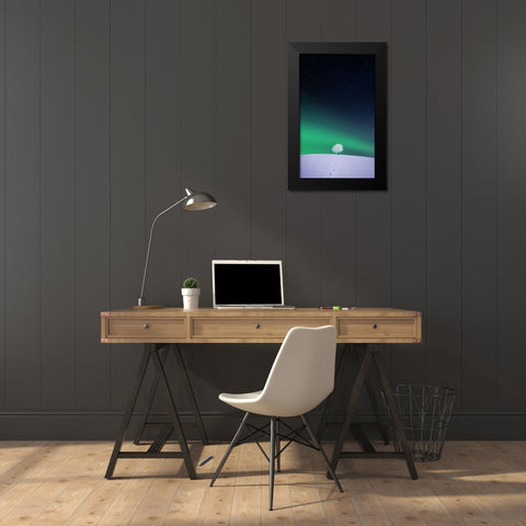 Apple Black Modern Wood Framed Art Print by Hamiti, Bess