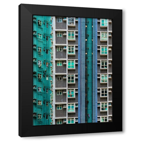 Fractions Black Modern Wood Framed Art Print with Double Matting by Agazzi, Andreas