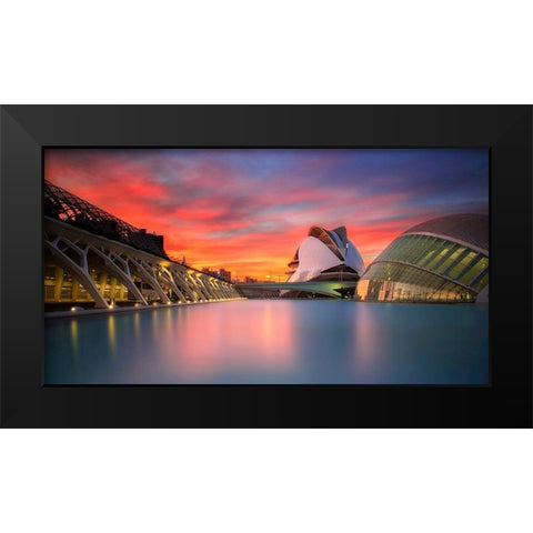 Colours Black Modern Wood Framed Art Print by Camacho, Anto