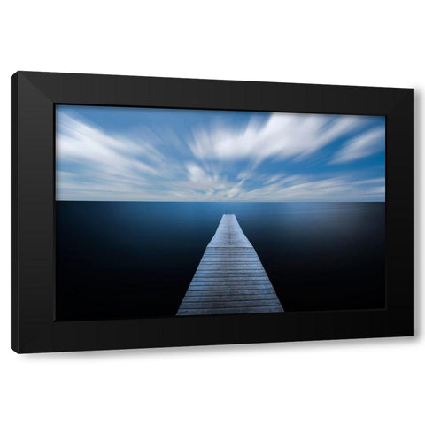 On The Edge Of The World Black Modern Wood Framed Art Print with Double Matting by Lindsten, Christian