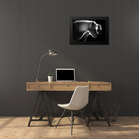 Two Beautiful Horses Black Modern Wood Framed Art Print by Keller, Nic