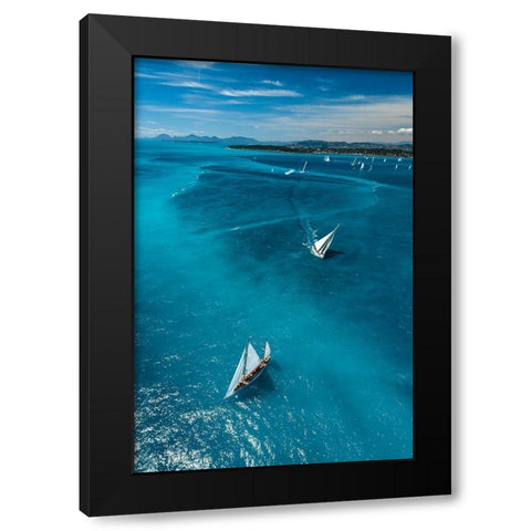 Above The Race Black Modern Wood Framed Art Print by Pelissier, Marc