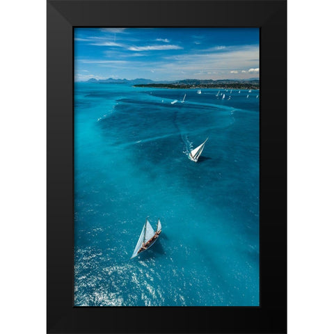 Above The Race Black Modern Wood Framed Art Print by Pelissier, Marc