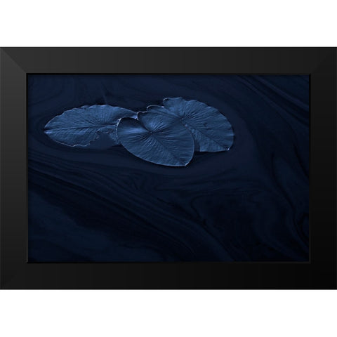 Leaf Black Modern Wood Framed Art Print by Wallberg, Allan