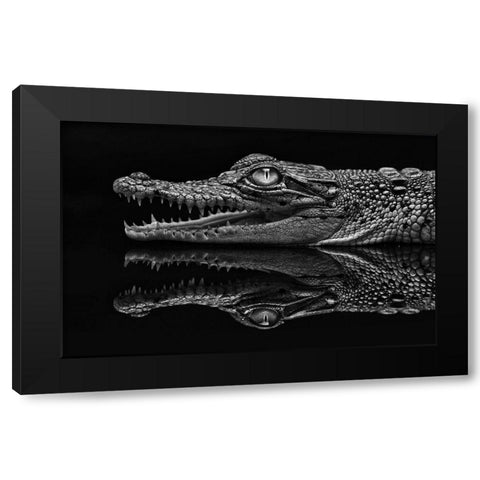 Dark Mirror Black Modern Wood Framed Art Print by Haryanto, Jeffriy