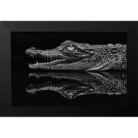 Dark Mirror Black Modern Wood Framed Art Print by Haryanto, Jeffriy